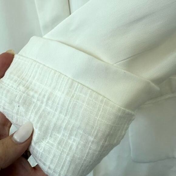 CARTONNIER White Blazer Size 8 Tencel Cotton Minimalist Scandi Light Academia - Picture 7 of 8